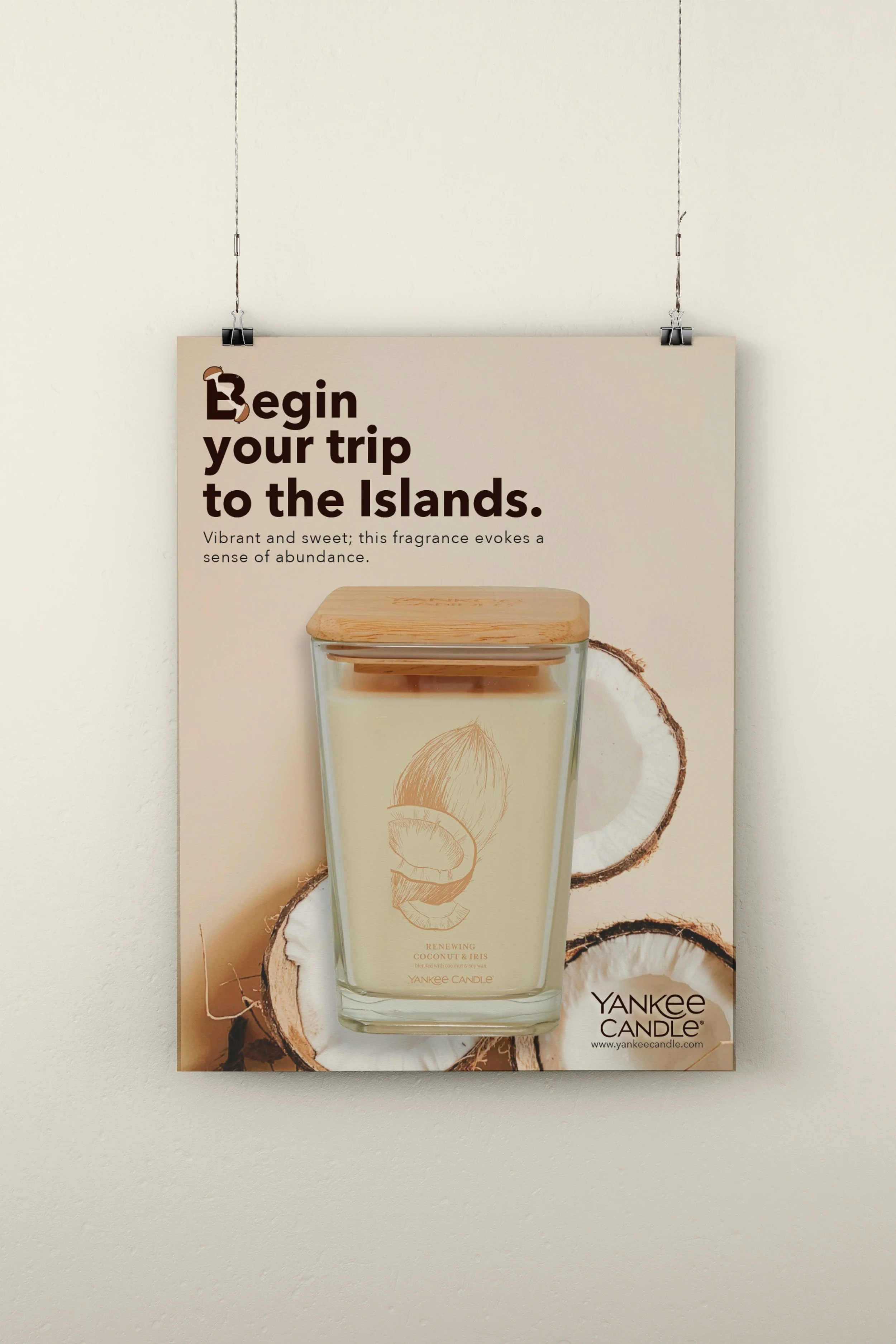 Yankee Candle window cling 36x48in