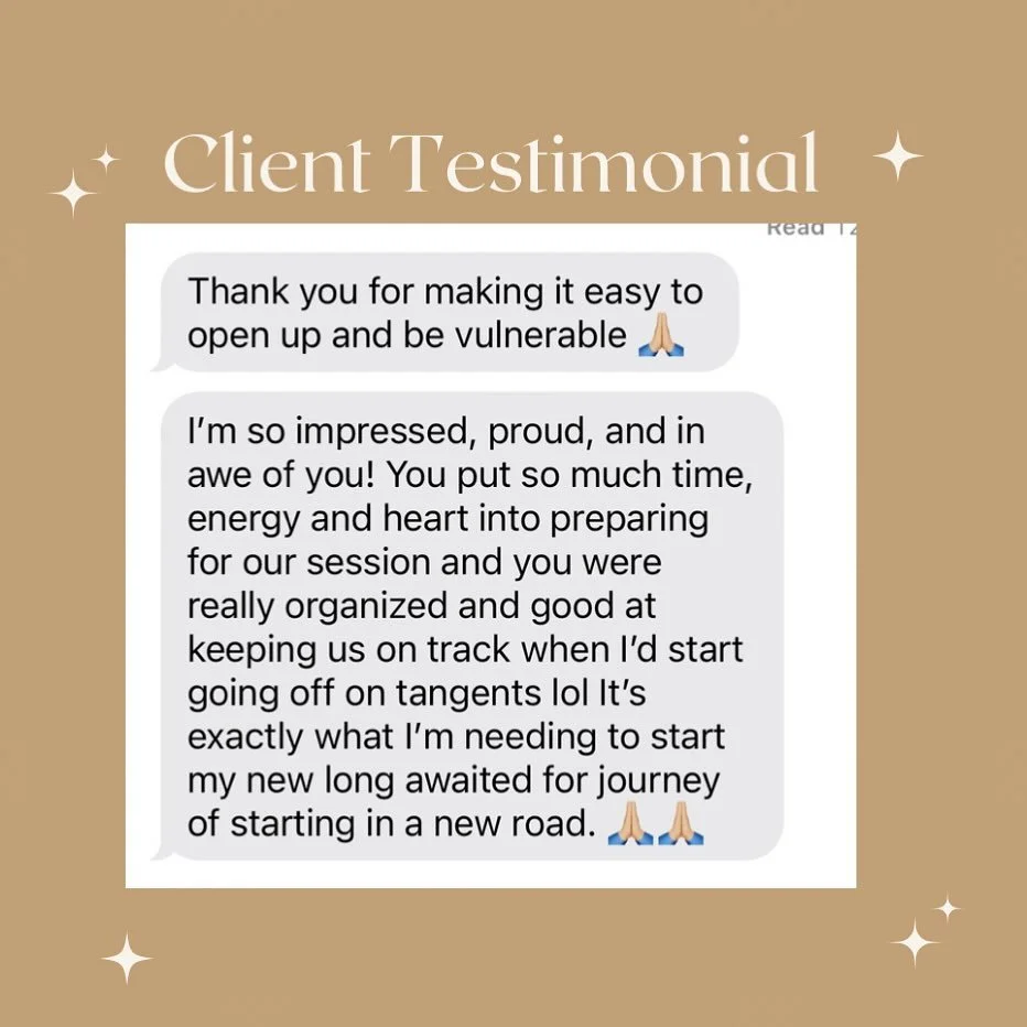 ✨ Client Love ✨

When a client feels safe to be vulnerable, that&rsquo;s where true transformation begins. 💖

Her kind words remind me why I do this work: guiding women on their healing journeys with compassion and purpose.

Feeling grateful for the