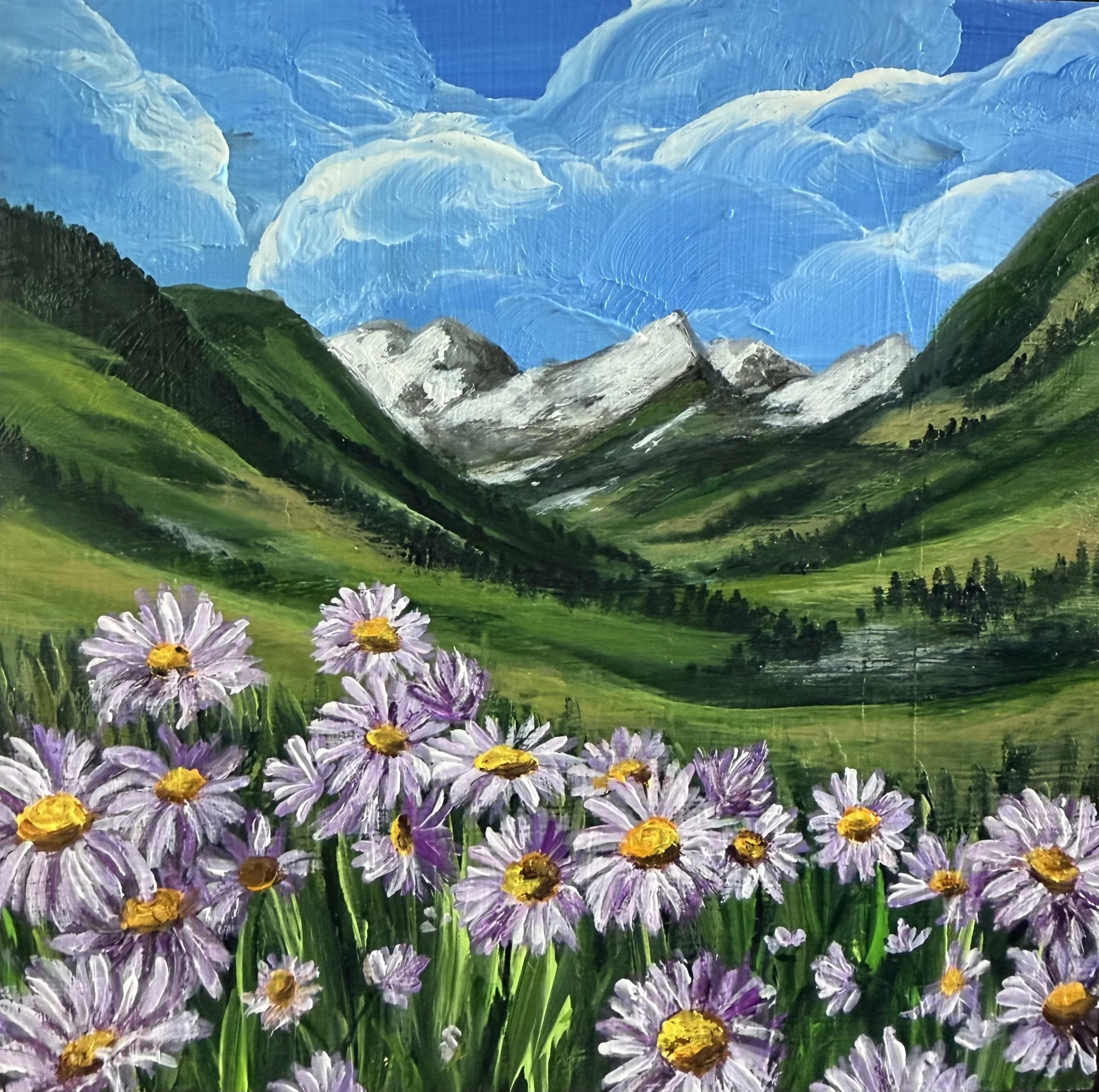 "Aster Paradise" - 5" x 5"