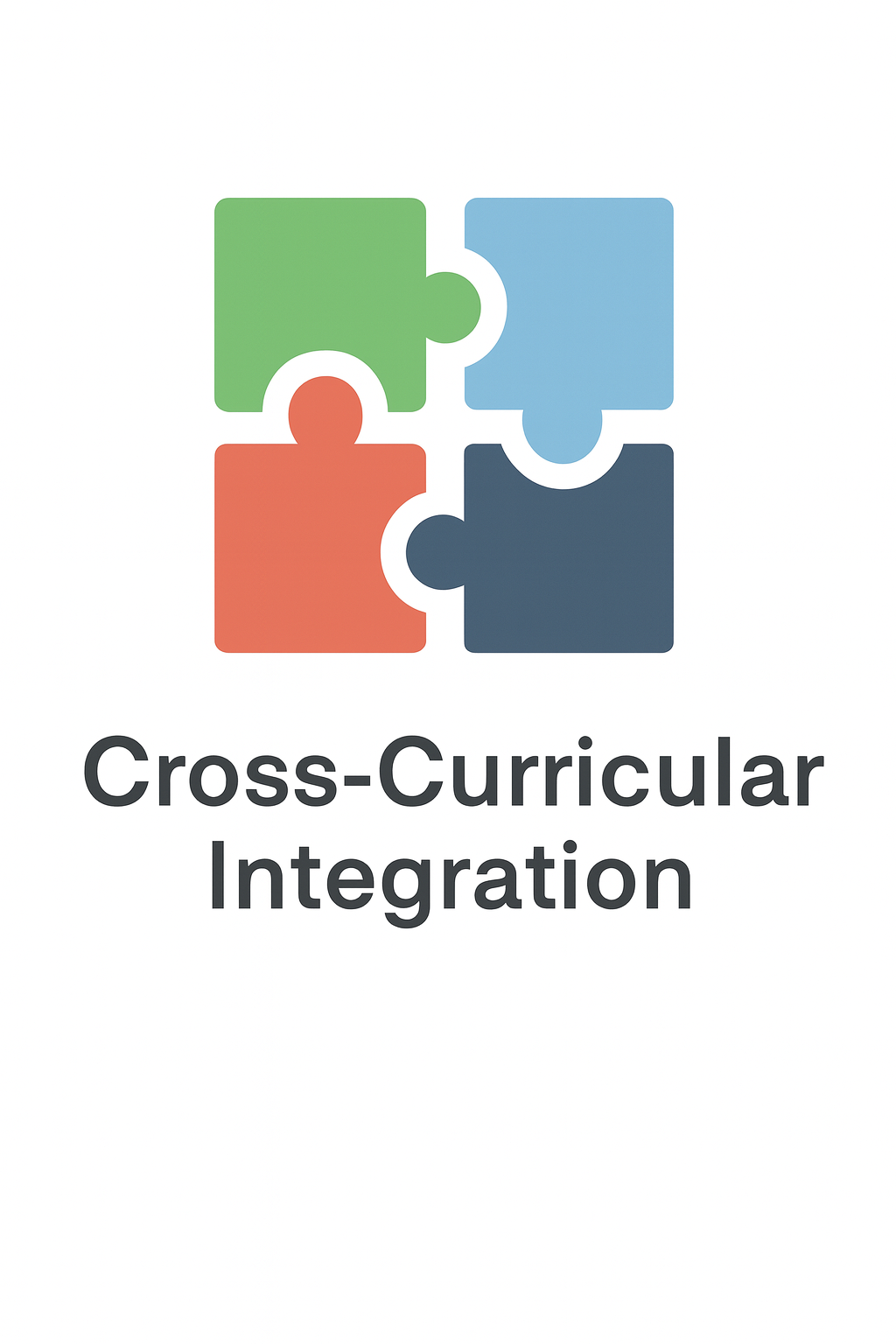 Four interlocking colored puzzle pieces above the text “Cross-Curricular Integration.”