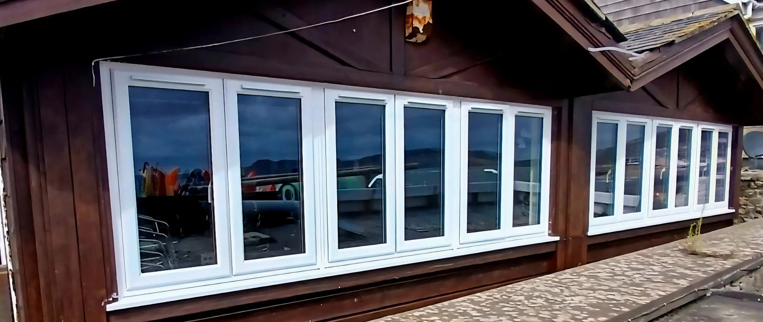 Windows along the seafront newly fitted glazing