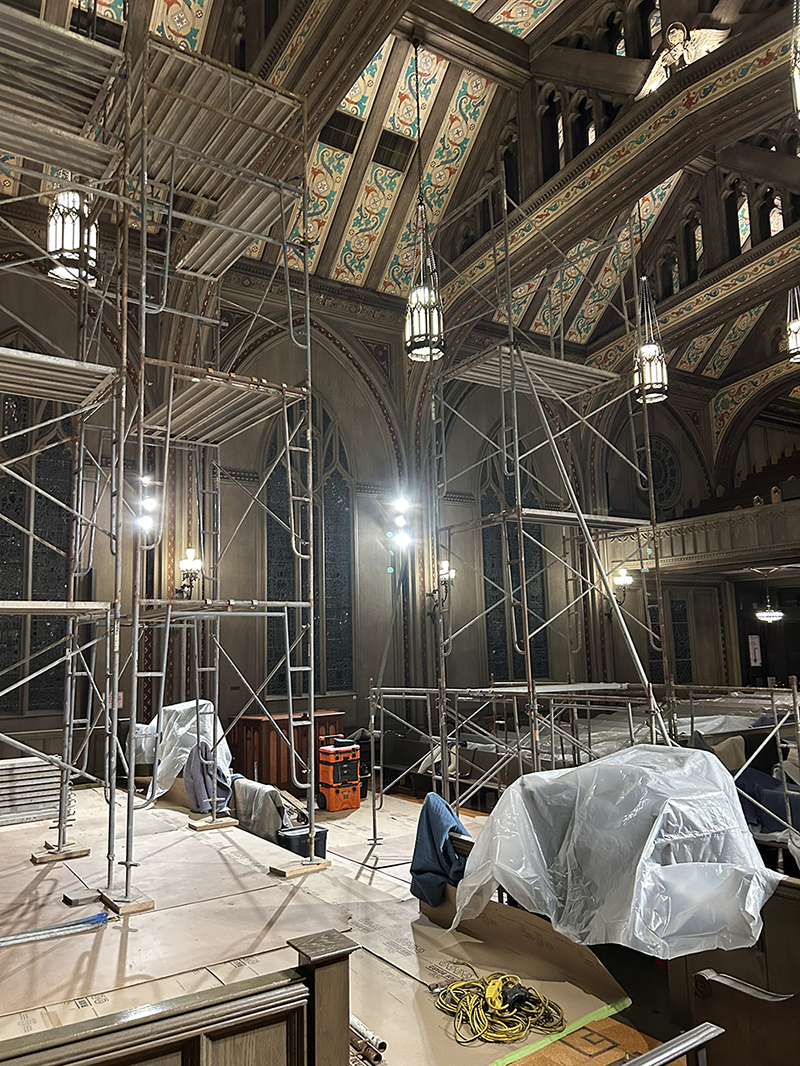 The Schantz Organ company beings tear-down of Opus 414.