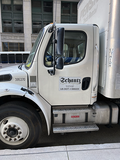Schantz trucks were used to transport Opus 414 to the company's headquarters in Ohio, where it will be restored and reconditioned.