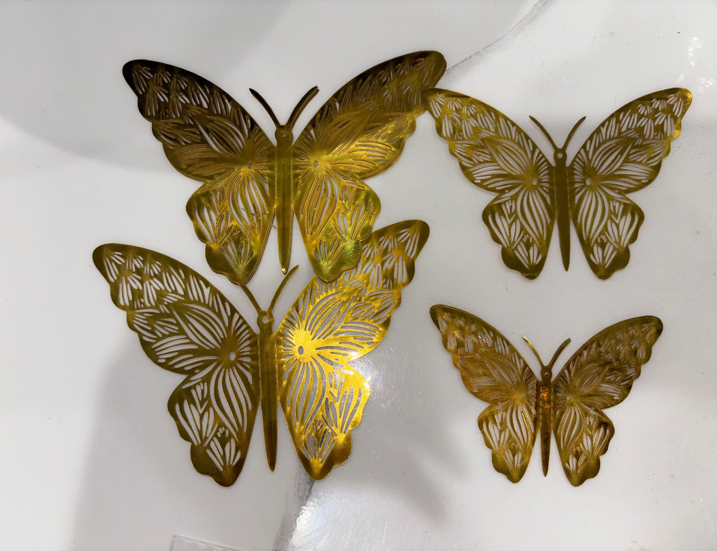 3D Gold Butterfly Decoration