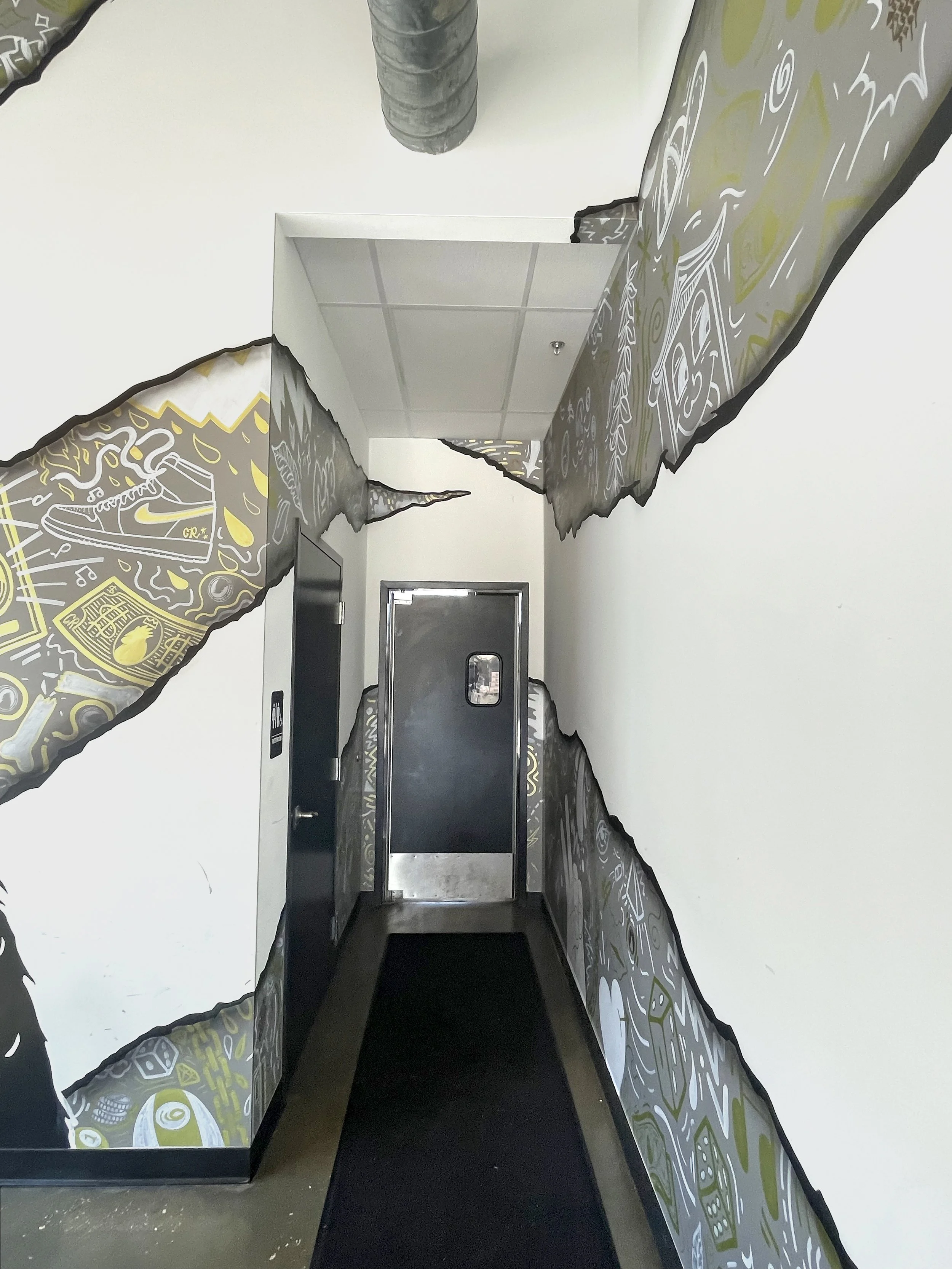Cocky rooster gate bathroom hall.jpg