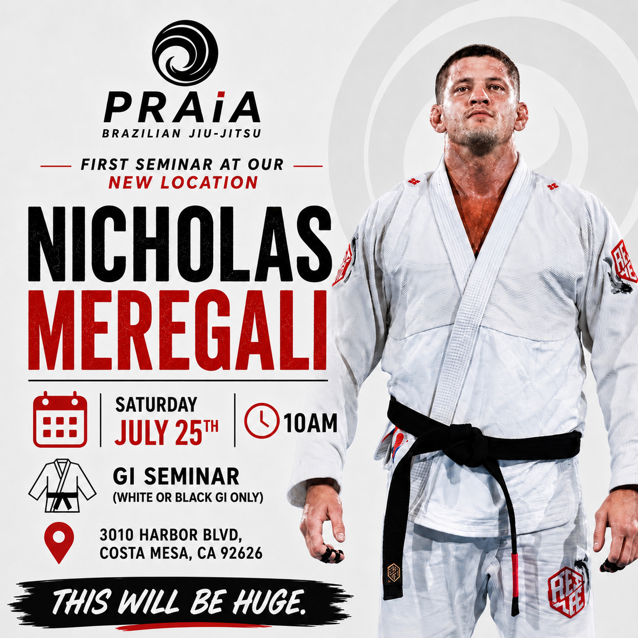 Nicholas Meregali BJJ Seminar at Praia BJJ — Costa Mesa, July 25