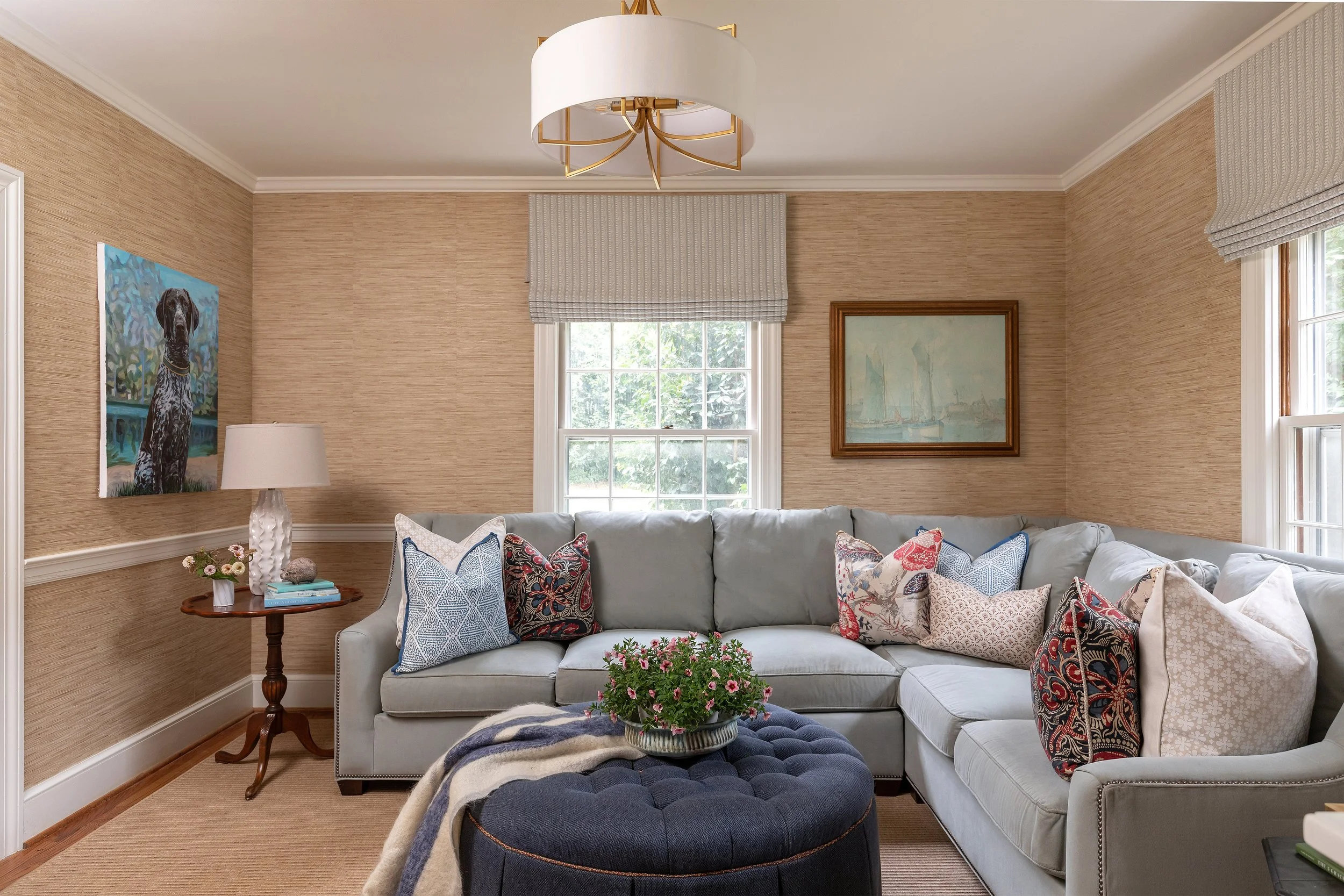 Colorfully classic living room for easeful entertaining and gathering