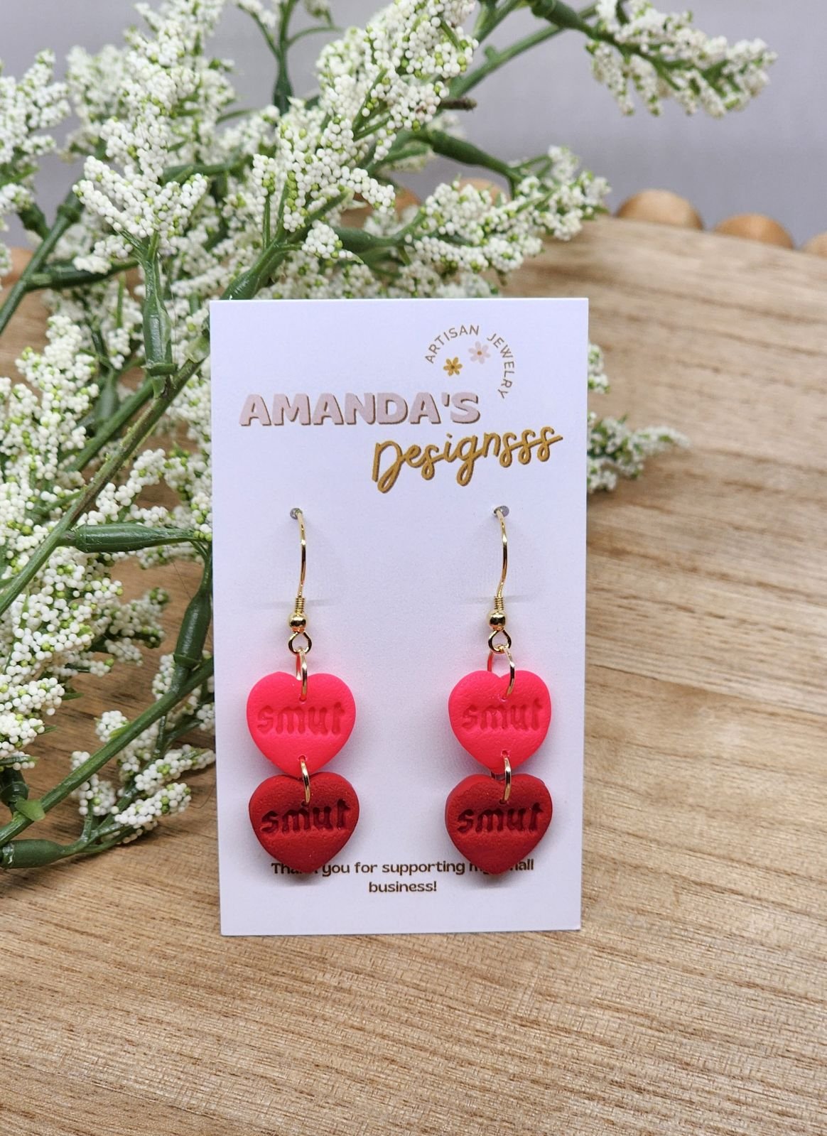 Smut Heart Dangle Earrings