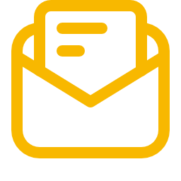 Outline of an open envelope with a letter inside