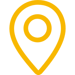 A yellow map pin icon with a black center.