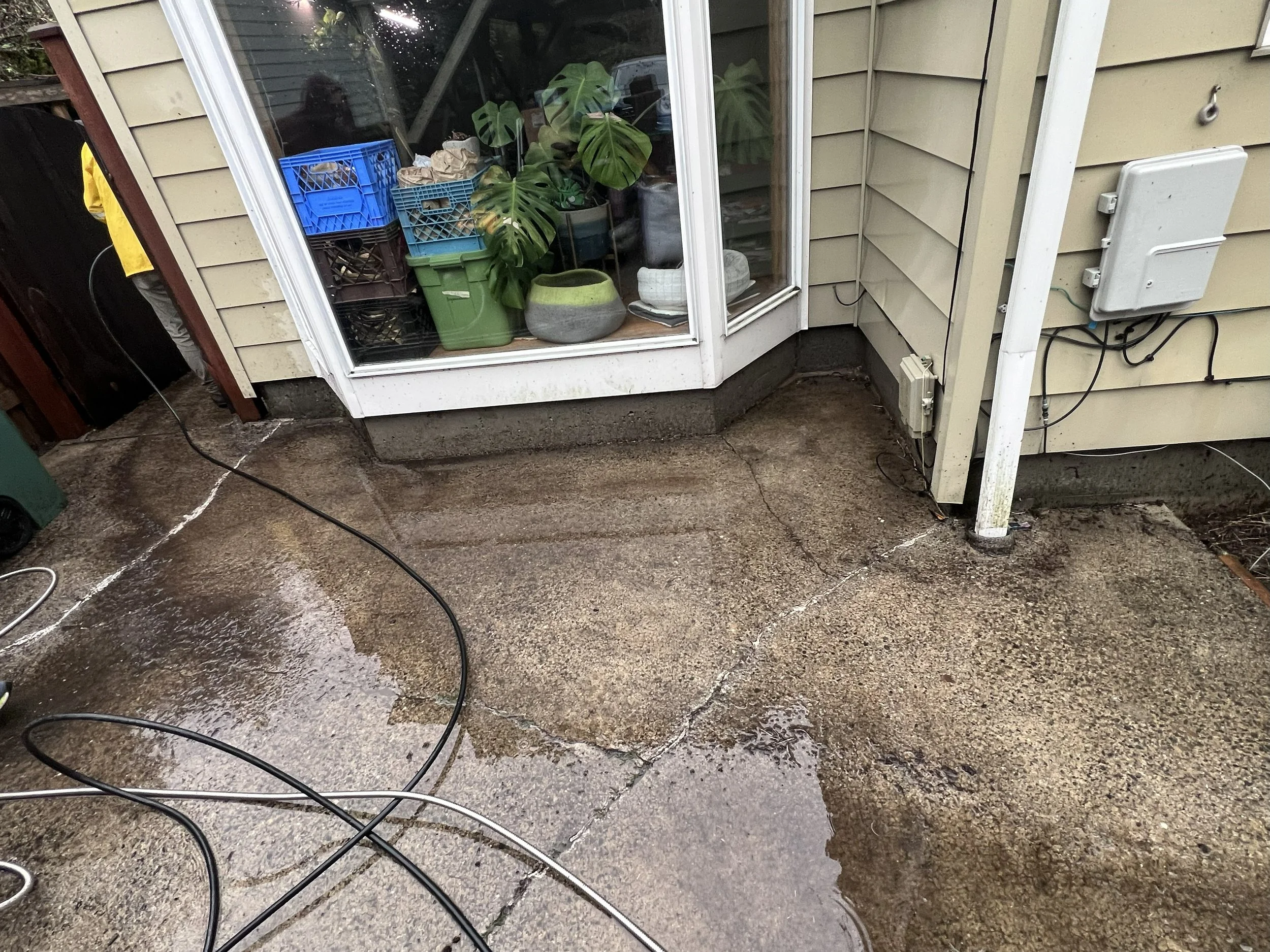 Patio after cleanup and pressure wash