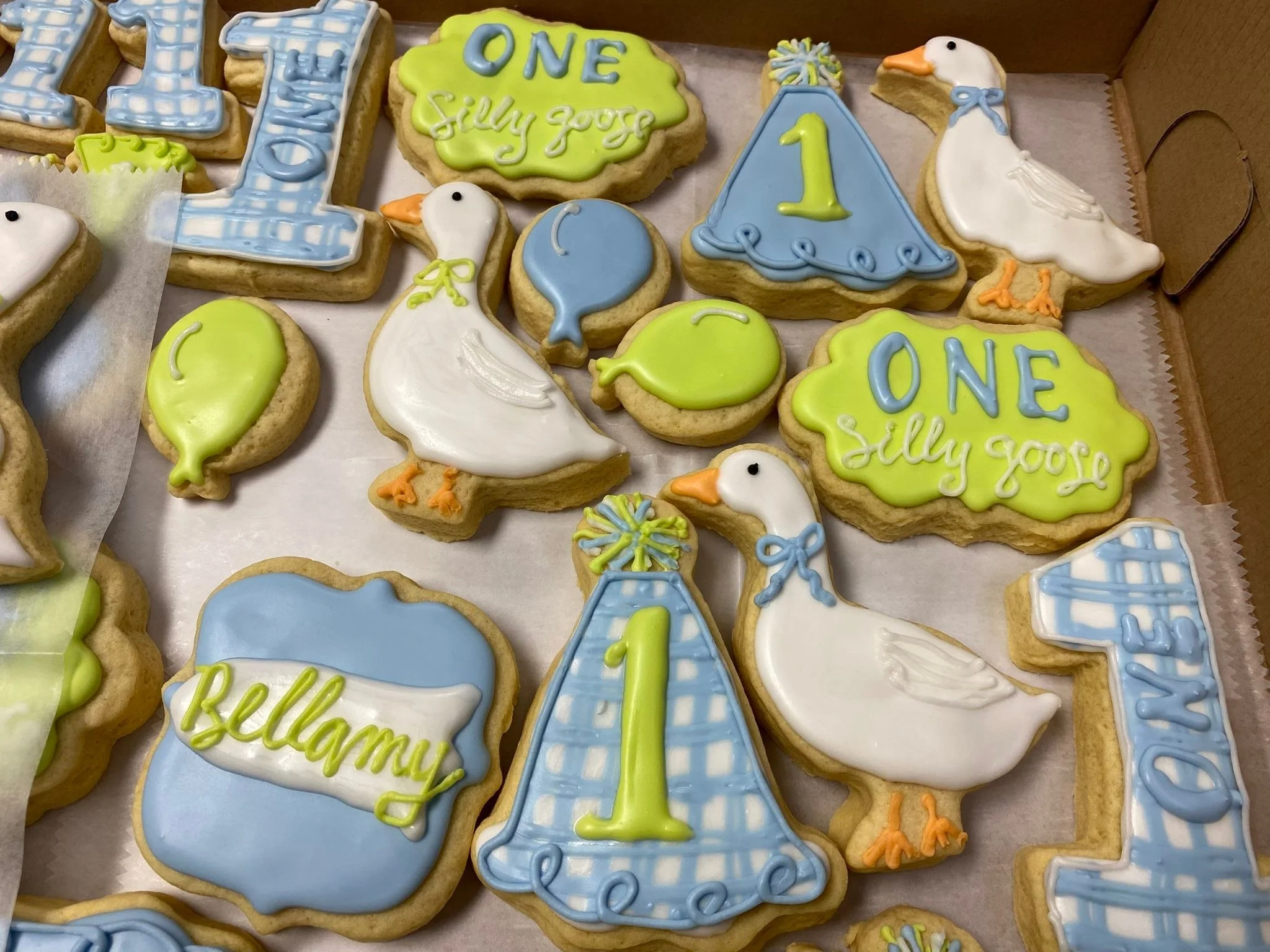 One Silly Goose!🪿 Happy 1st Birthday!
Hand decorated. D. Sweets, Cookies &amp; Gifts 💕