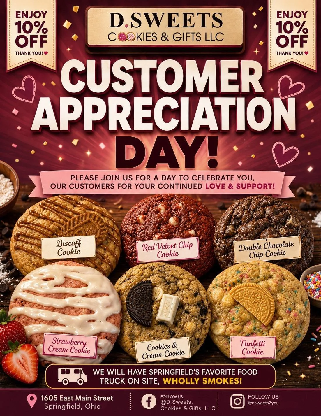 D. Sweets Announcement!
Mark your calendars!! 
Saturday June 13th from 11:00 am-5:00pm
*We will also announce our new Summer Hours!
We are looking forward to seeing you💕