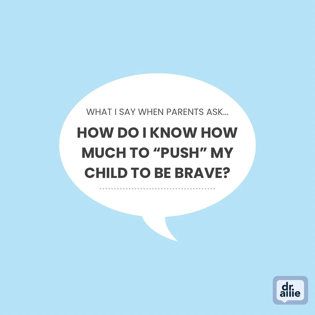 Answering one of the most common questions I get from parents&hellip; 

HOW MUCH DO I &ldquo;PUSH&rdquo; MY CHILD WHEN THEY ARE ANXIOUS?

💠 First, let&rsquo;s make it clear &mdash; there is no formula or hidden &ldquo;sign&rdquo; that we as psycholo