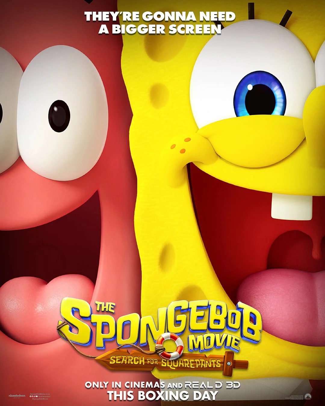 Get ready for a movie so BIG you&rsquo;ll lose your pants. Watch the new trailer for The #SpongeBobMovie: Search for SquarePants - only in theatres Boxing Day.
