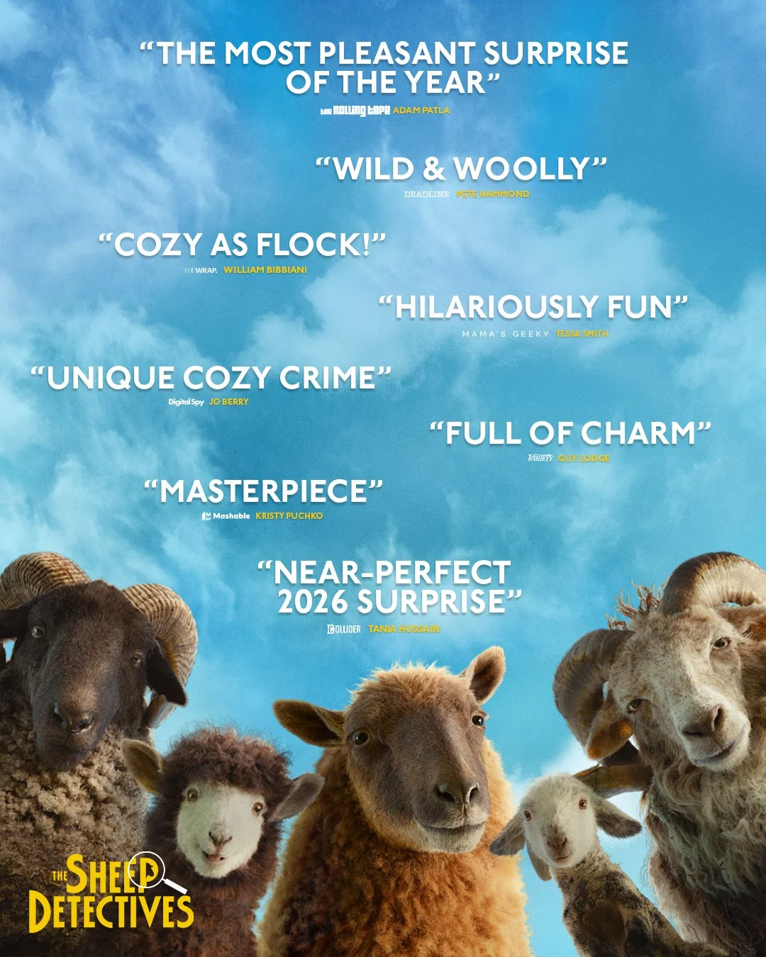 A &ldquo;wild and wholly&rdquo; entertaining mystery arrives when #TheSheepDetectives hits theaters tomorrow. Get tickets now!