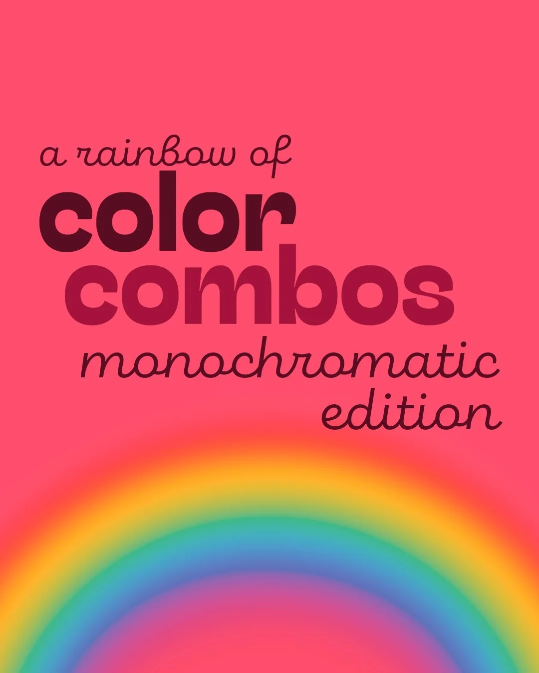 It's just more fun to make things more fun, isn't it?? 

Why not make a rainbow of monochromatic color combos?! That's how I felt today anyway. Hope they bring you some joy too🌈

Are you drawn to a particular combo? 

#MonochromeMagic #ColorInspo #D