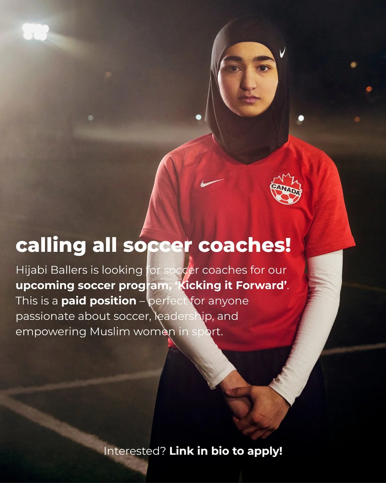 📣 We&rsquo;re Hiring! Paid Soccer Coaches Needed! 📣

Are you a passionate and experienced soccer coach? Hijabi Ballers is looking for dedicated coaches to lead our &ldquo;Kicking It Forward&rdquo; program for Muslim women and girls! This is a paid 