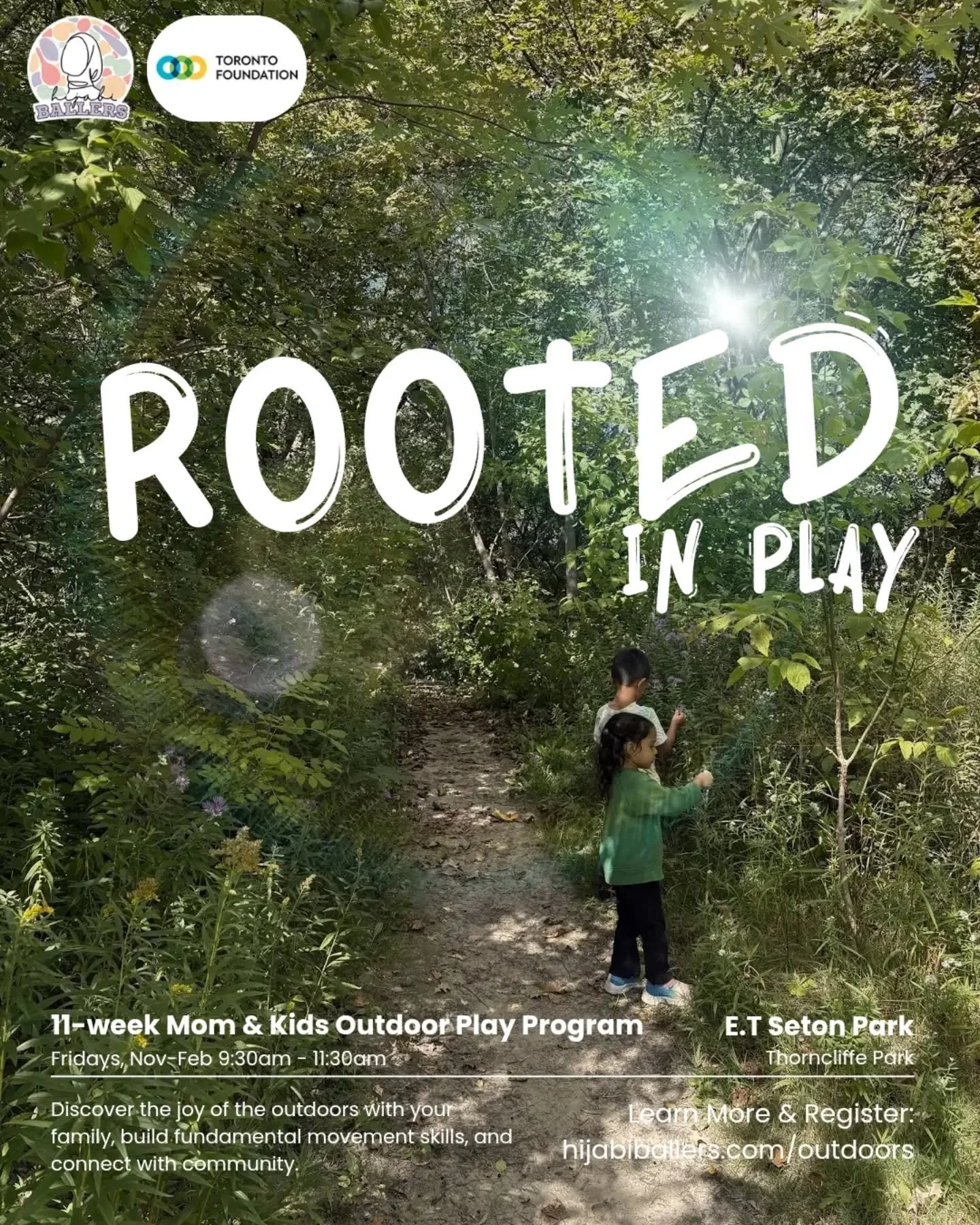 Discover your love for the outdoors with your family! 🍂🌲✨

Introducing Rooted in Play, an 11-week outdoor play &amp; learning program for mothers, female caregivers, and their children, facilitated by @thepineproject  and funded by @torontofdn !

T