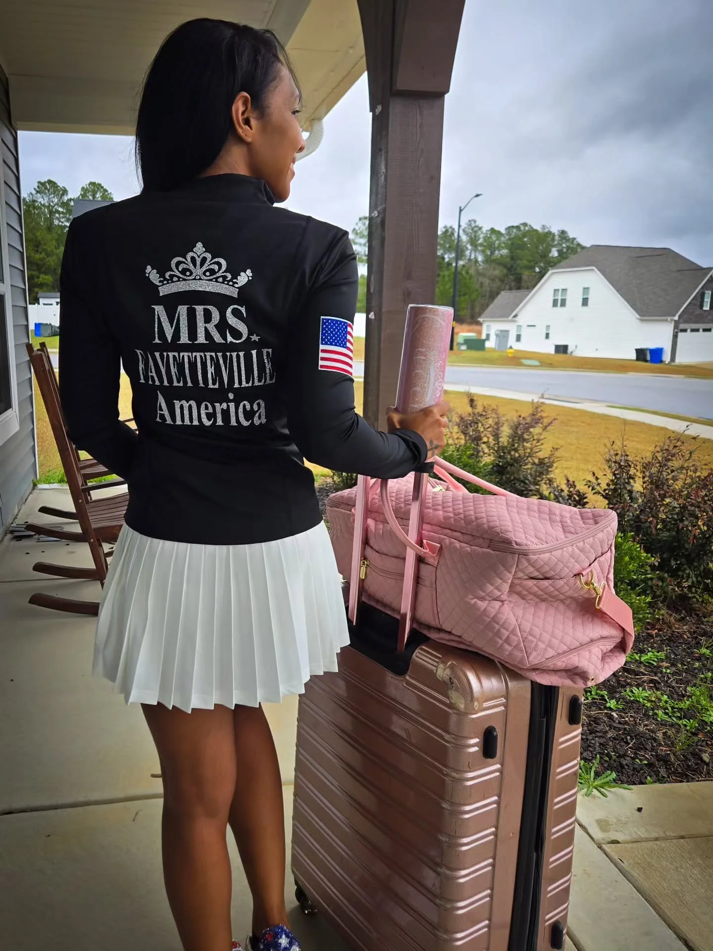 Pageant weekend has begun for me! I'm all checked in and ready for an unforgettable weekend 💜💜 
Thank you to @dreamchaser.creation for my custom jacket and tumbler!!!

#PageantJourney #ncscpageant #mrsfayettevilleamerica #pageant