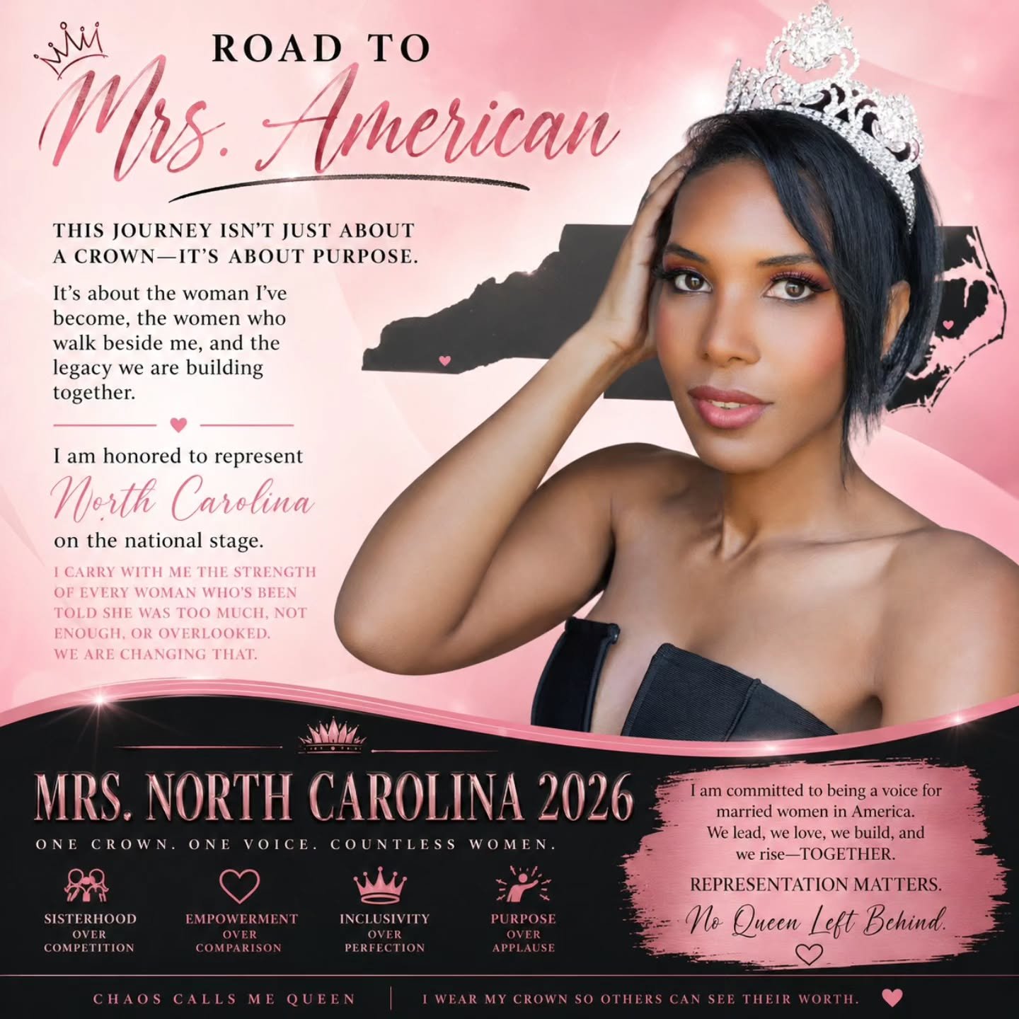 In just 38 days, I'll be checking in at the Mrs. American Pageant in Las Vegas. 

Every early morning, every challenge, every lesson, and every moment of growth has been worth it.

I'm walking this path for every woman who has ever felt like her voic