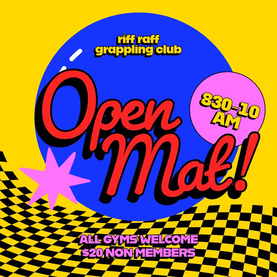 Come on down. 
Our open mats are always super rad. 
Coffee and  carbs afterwards.