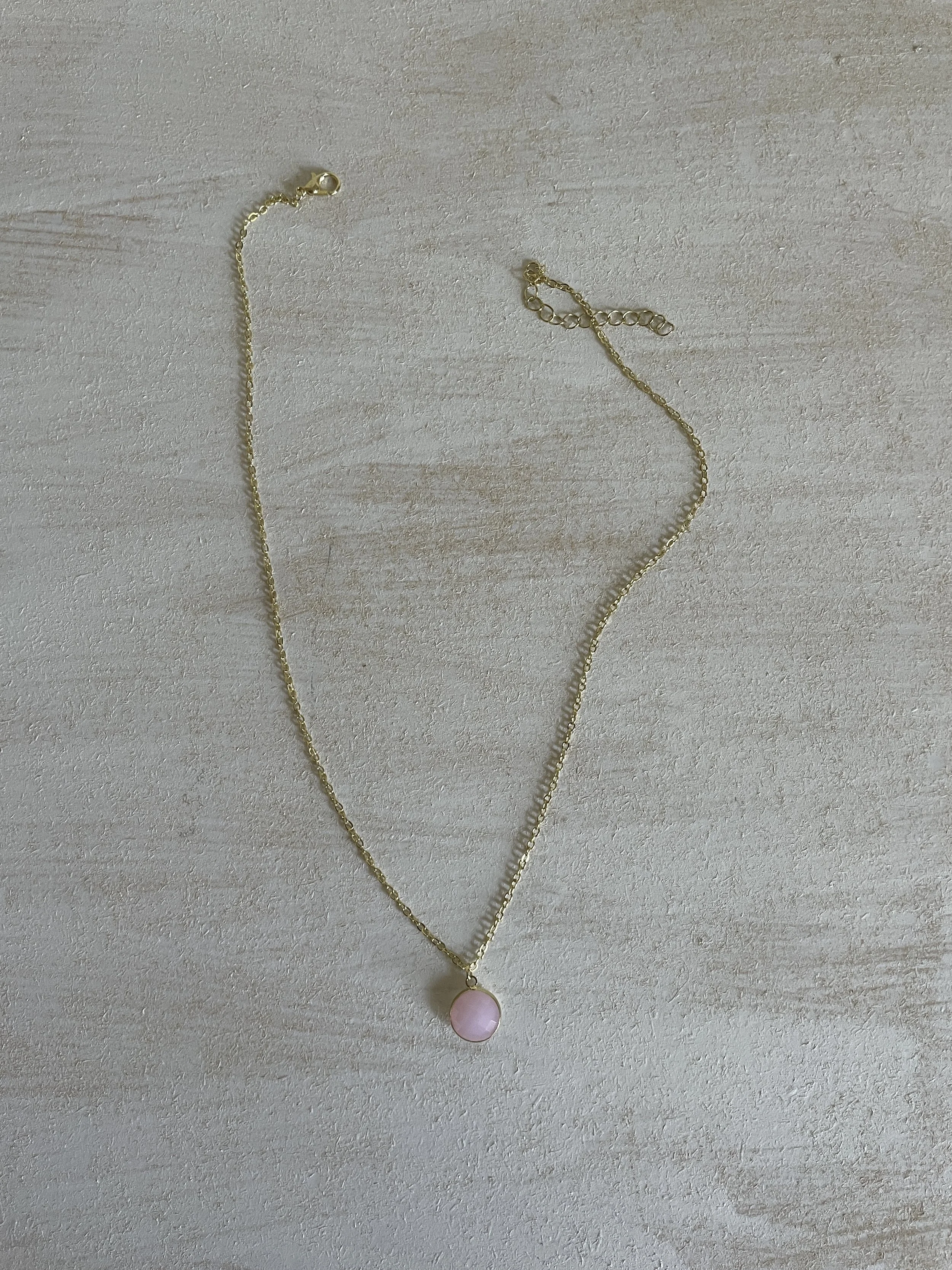 Rosy Reverie Pink Stone Pendant Necklace