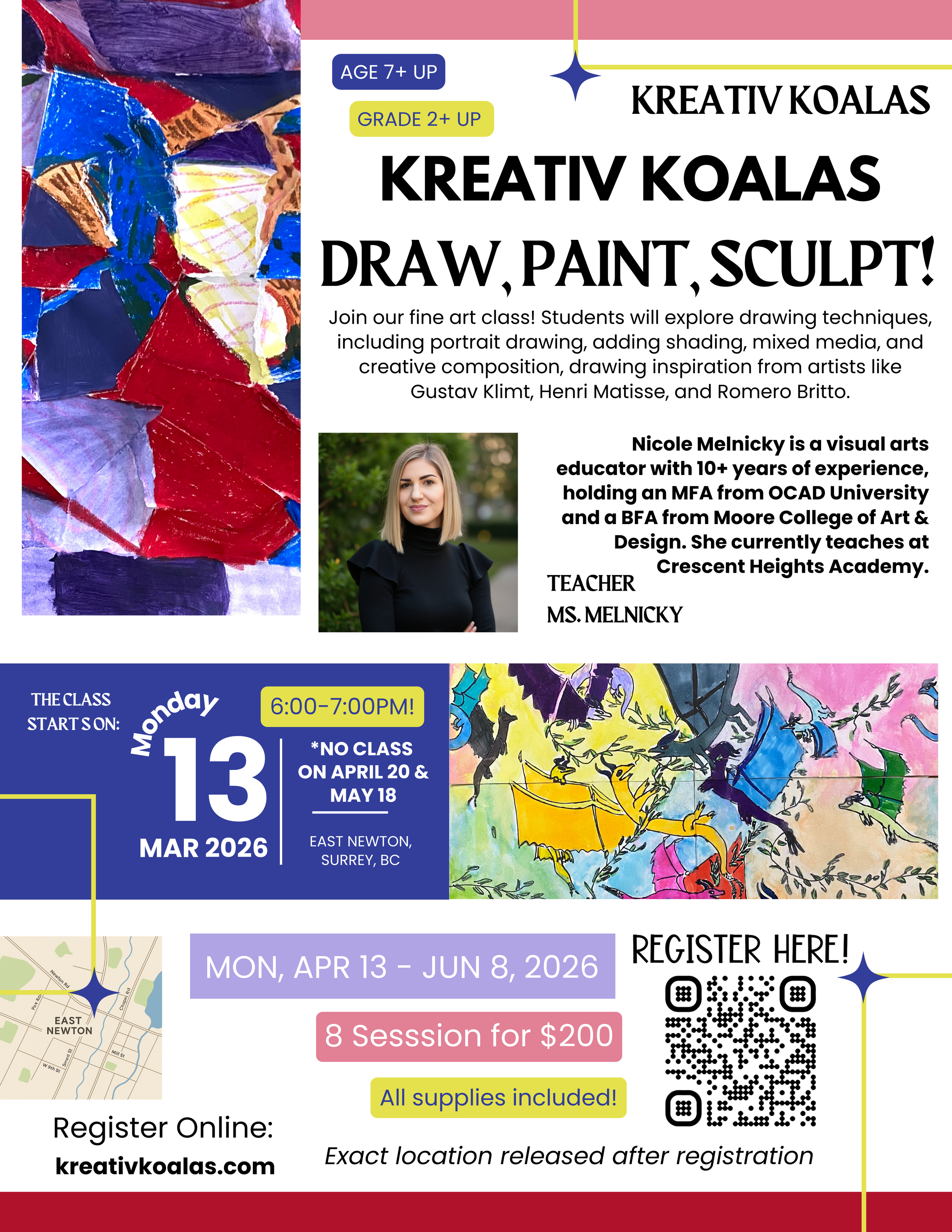 Draw, Paint, Sculpt! 2026 - Mondays  *Open to all schools!