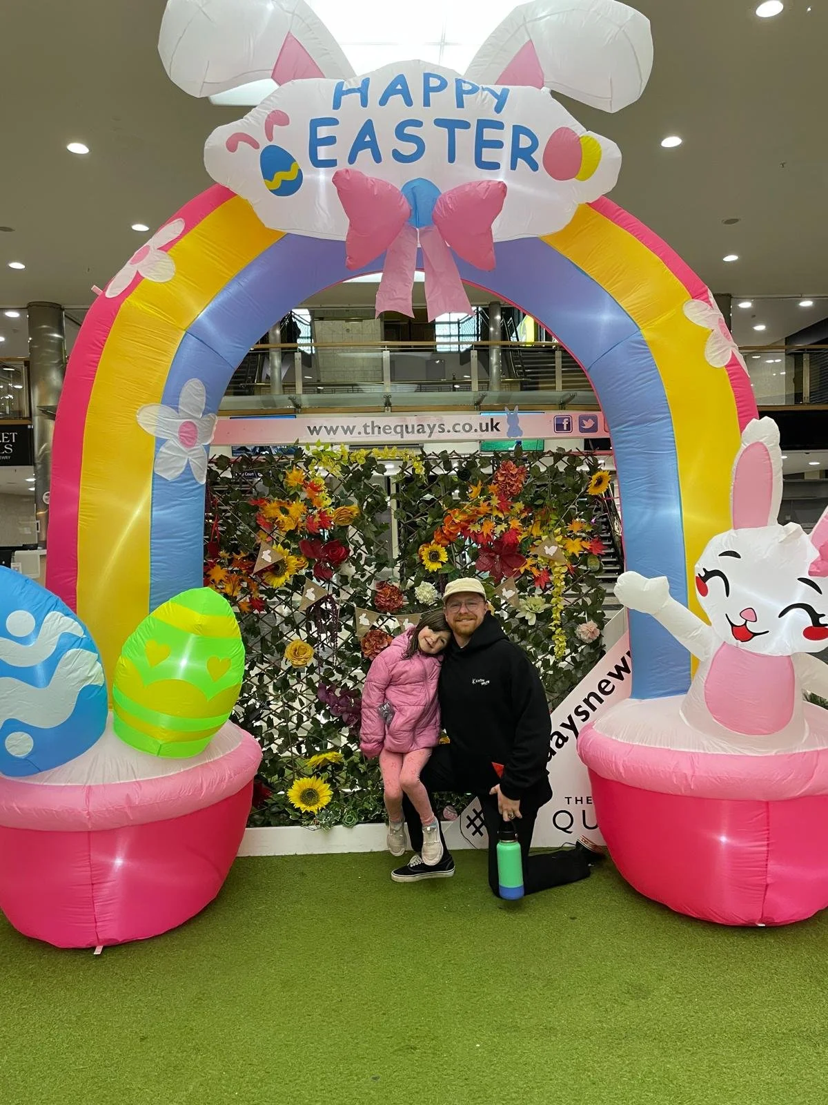 Emery loved this festive backdrop in one of the shopping centers and demanded a picture!