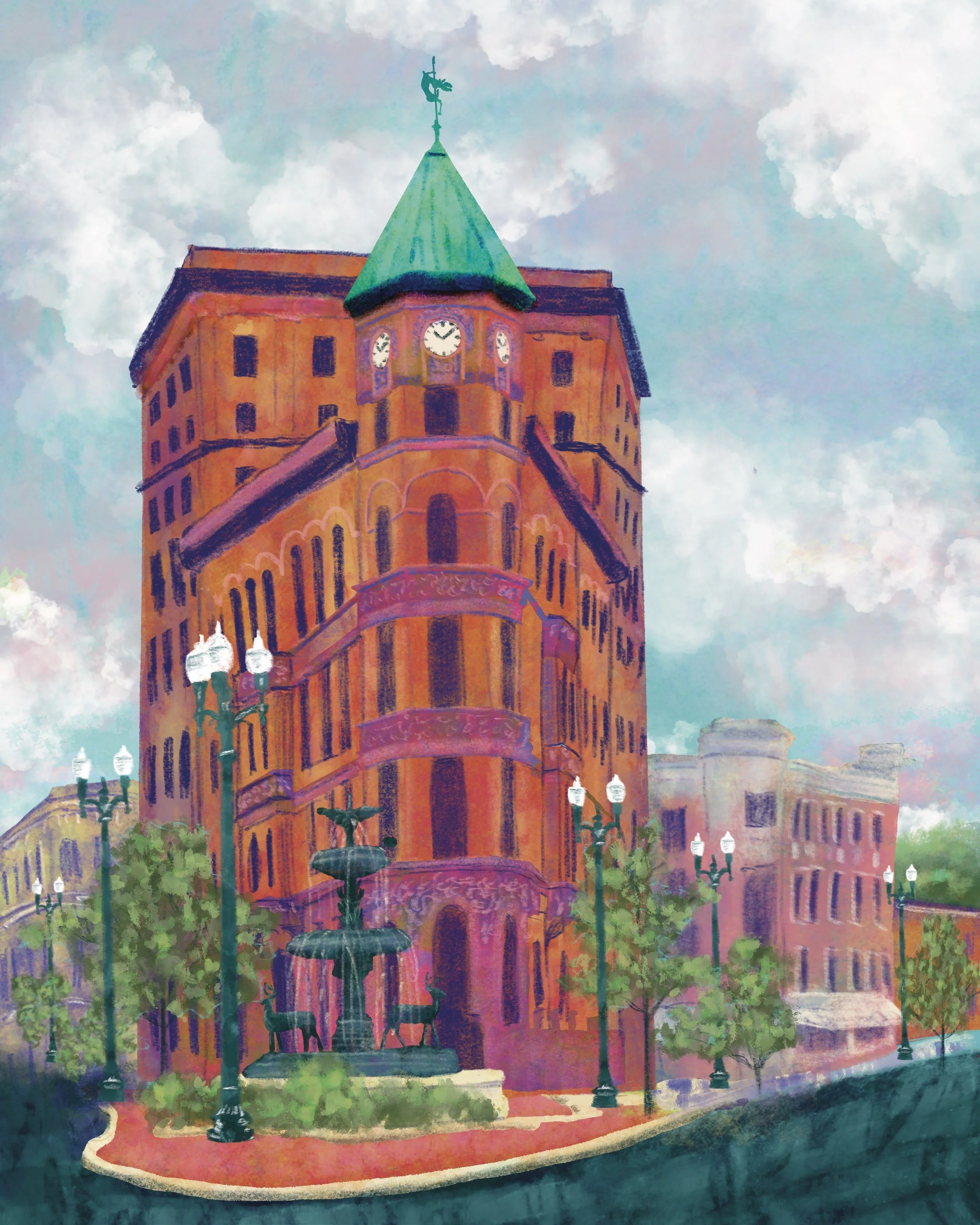 The Flat Iron building in Warren, PA