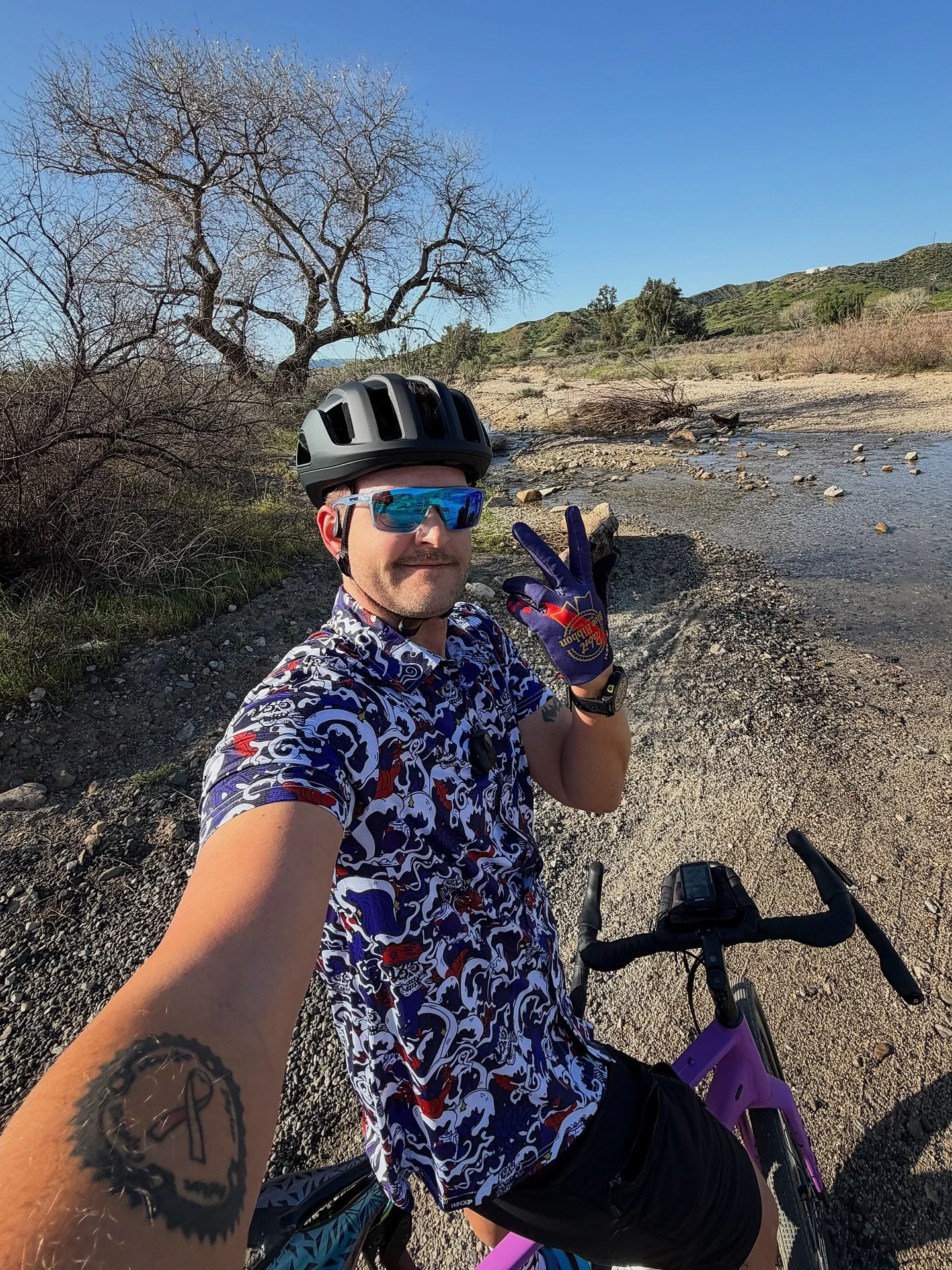 The winter rain has made for some great water crossings in SoCal. #gravel #cycling #winter #socal #pbr