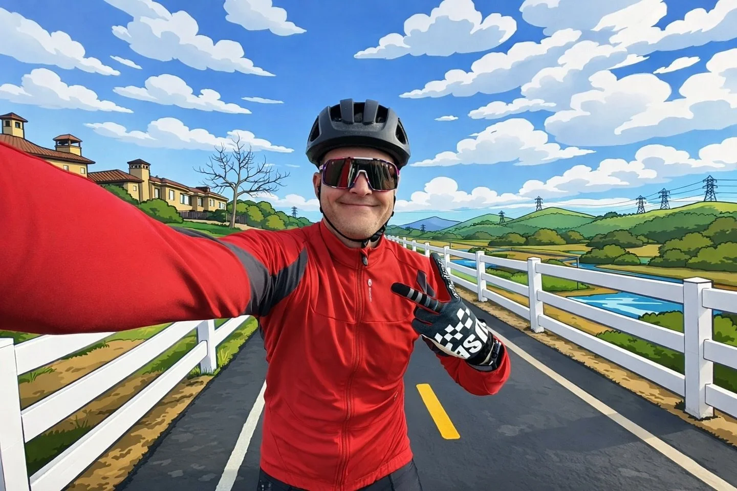 When cycling in Awesome town feels like a cartoon. 
#thesimpsons #cycling #paseo #bikepath #cartoon