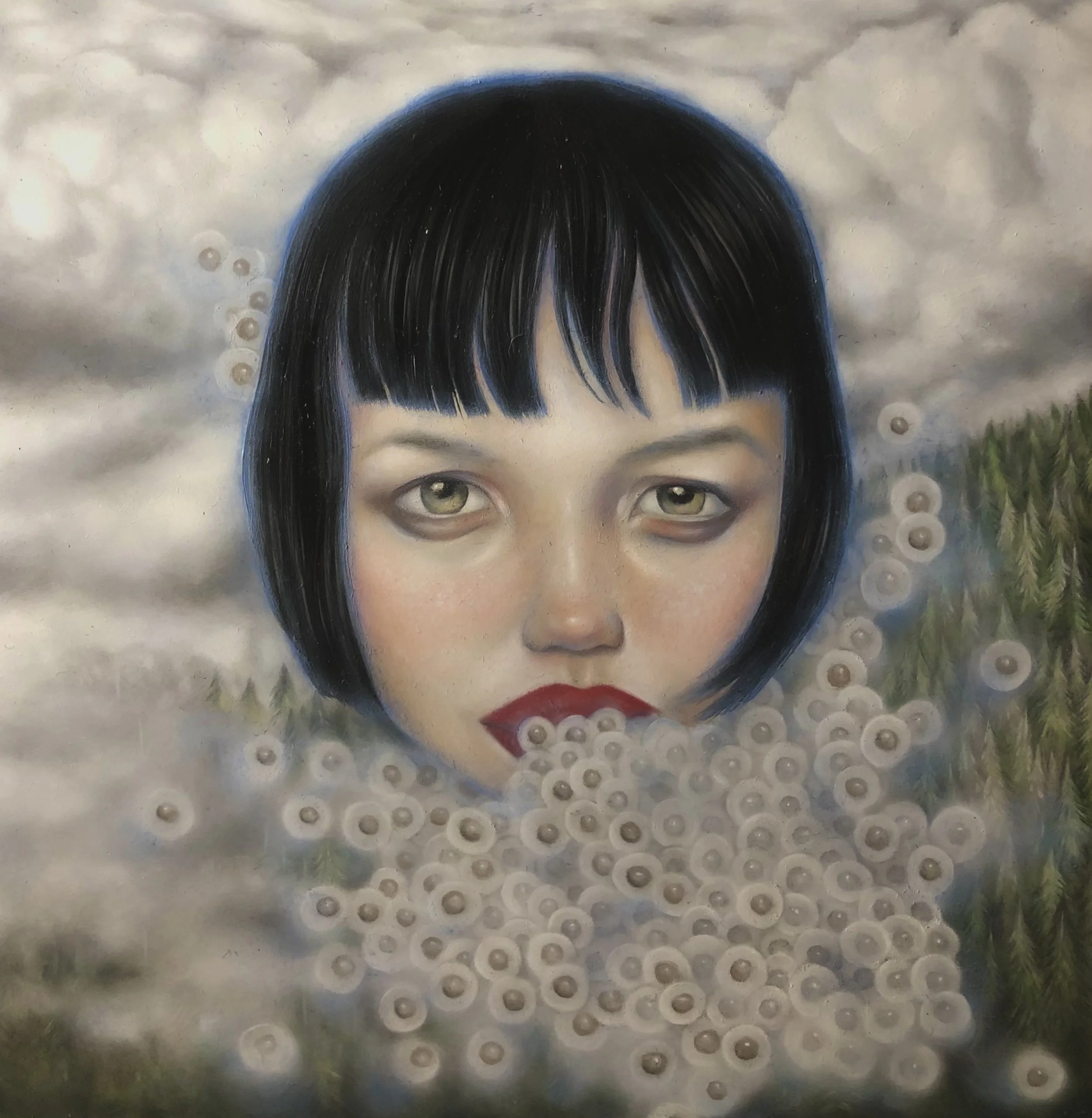 Sharing Childhood Memories - oil on aluminum (2025)