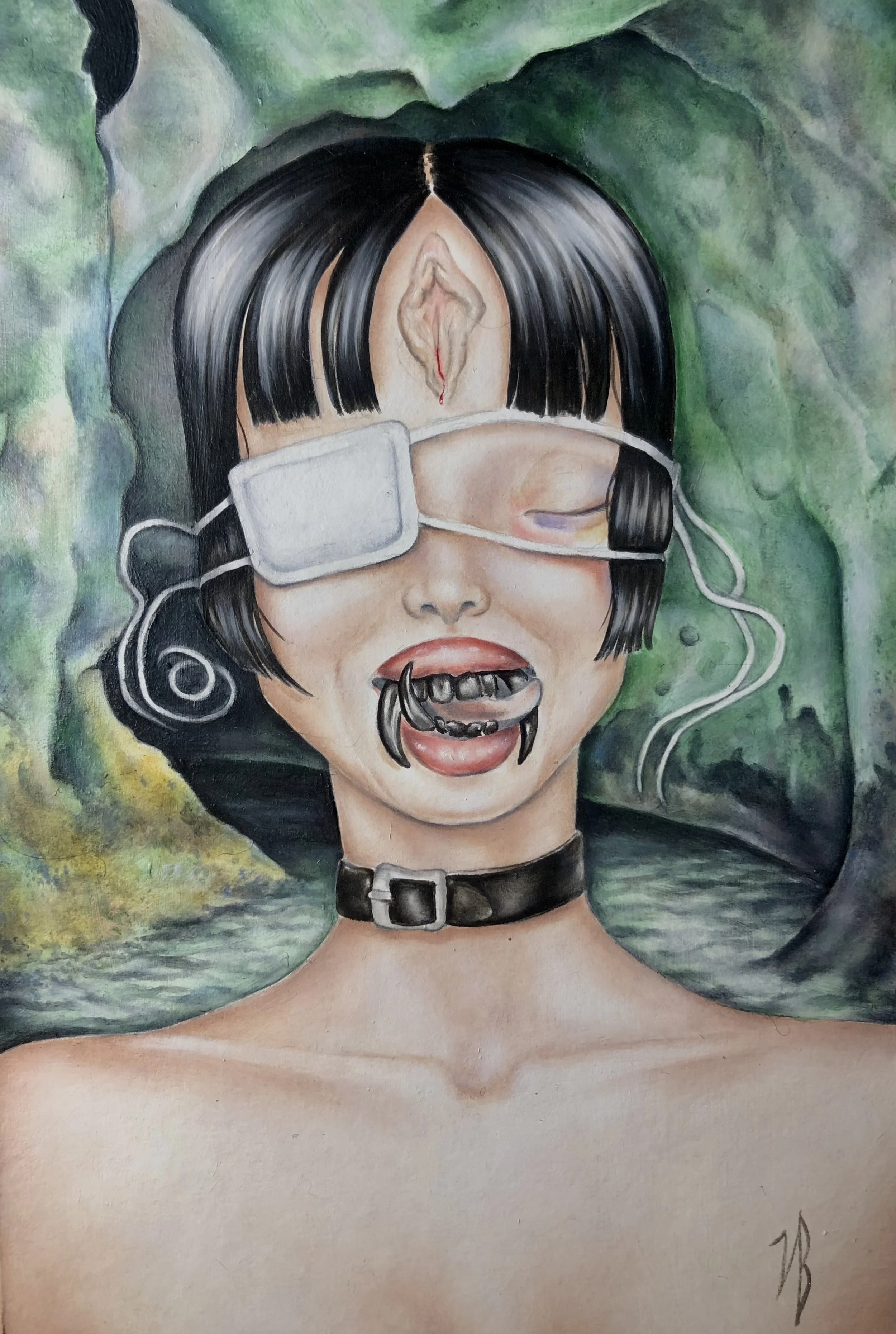 In my Room - oil & acrylic on cardstock (2025)