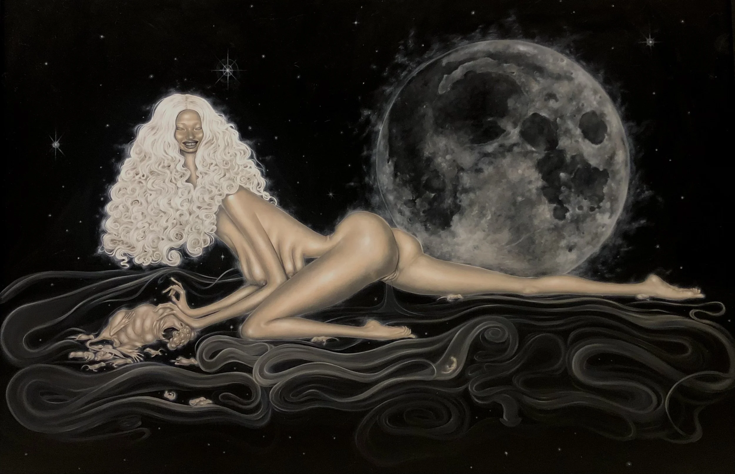 Midwife Moon - oil on aluminum (2024)