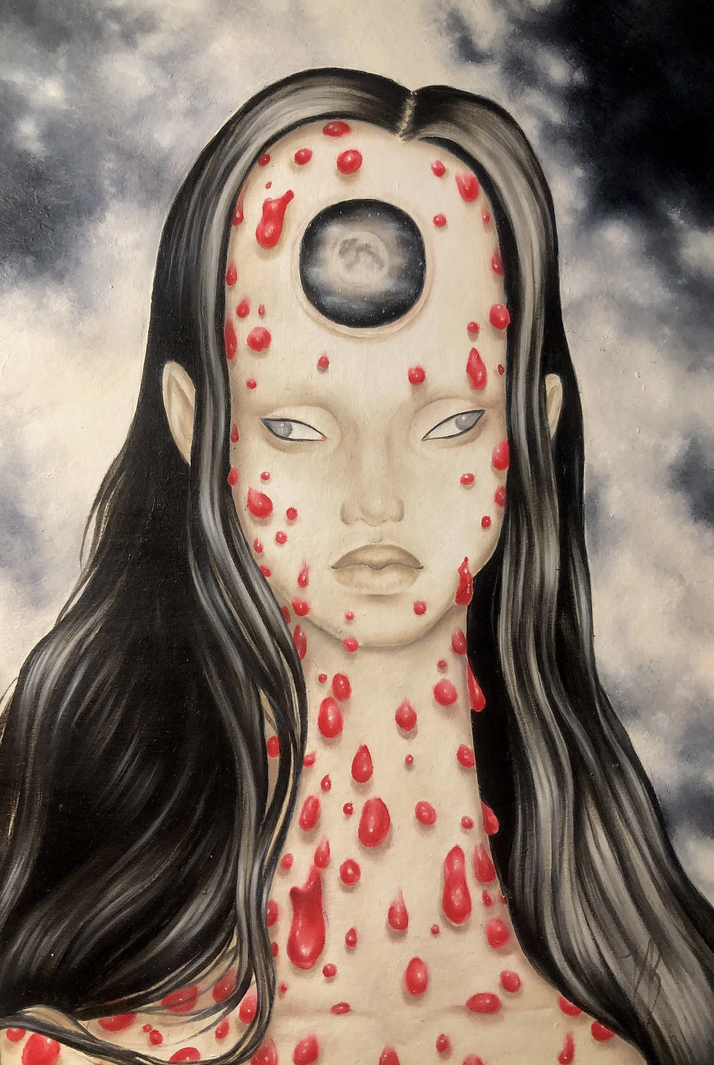 Bleeding Tooth - oil & acrylic on cardstock (2025)