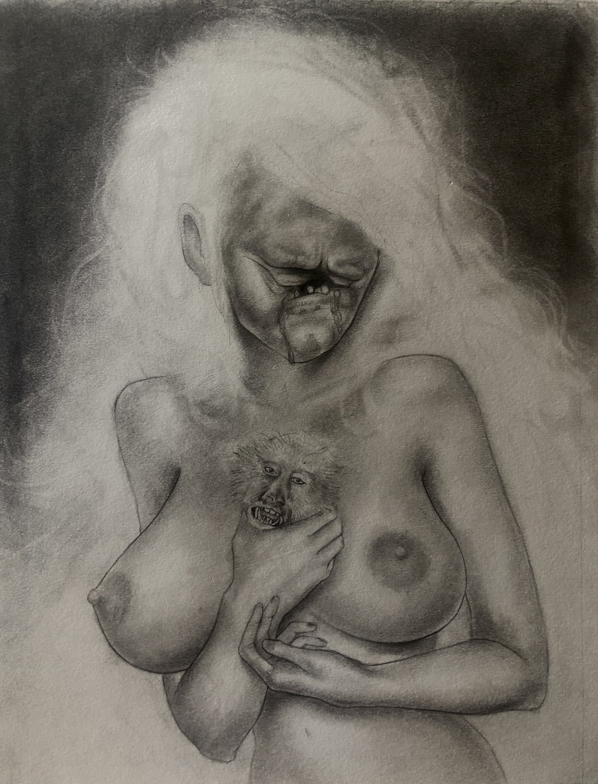 Closer to God (drawing) - graphite on paper (2024)