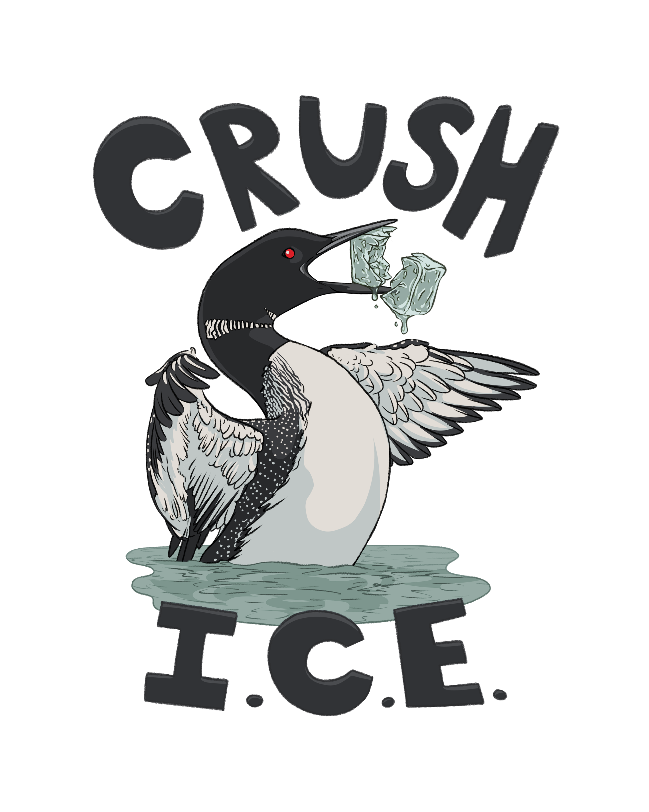CRUSH ICE bird sticker