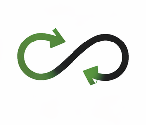 Geometric drawing of an outline square with sections divided by vertical, horizontal, and circle lines.