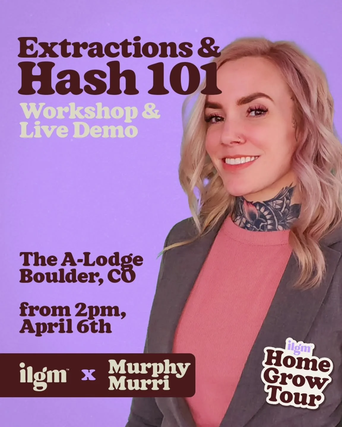 FREE! THIS SUNDAY! ---&gt; I&rsquo;ll be breaking down the science of cannabis extraction with a live demo at The A-Lodge in Boulder on April 6th with @ilgmofficial. We'll follow the process from raw plants to chemically pure isolates, including all 