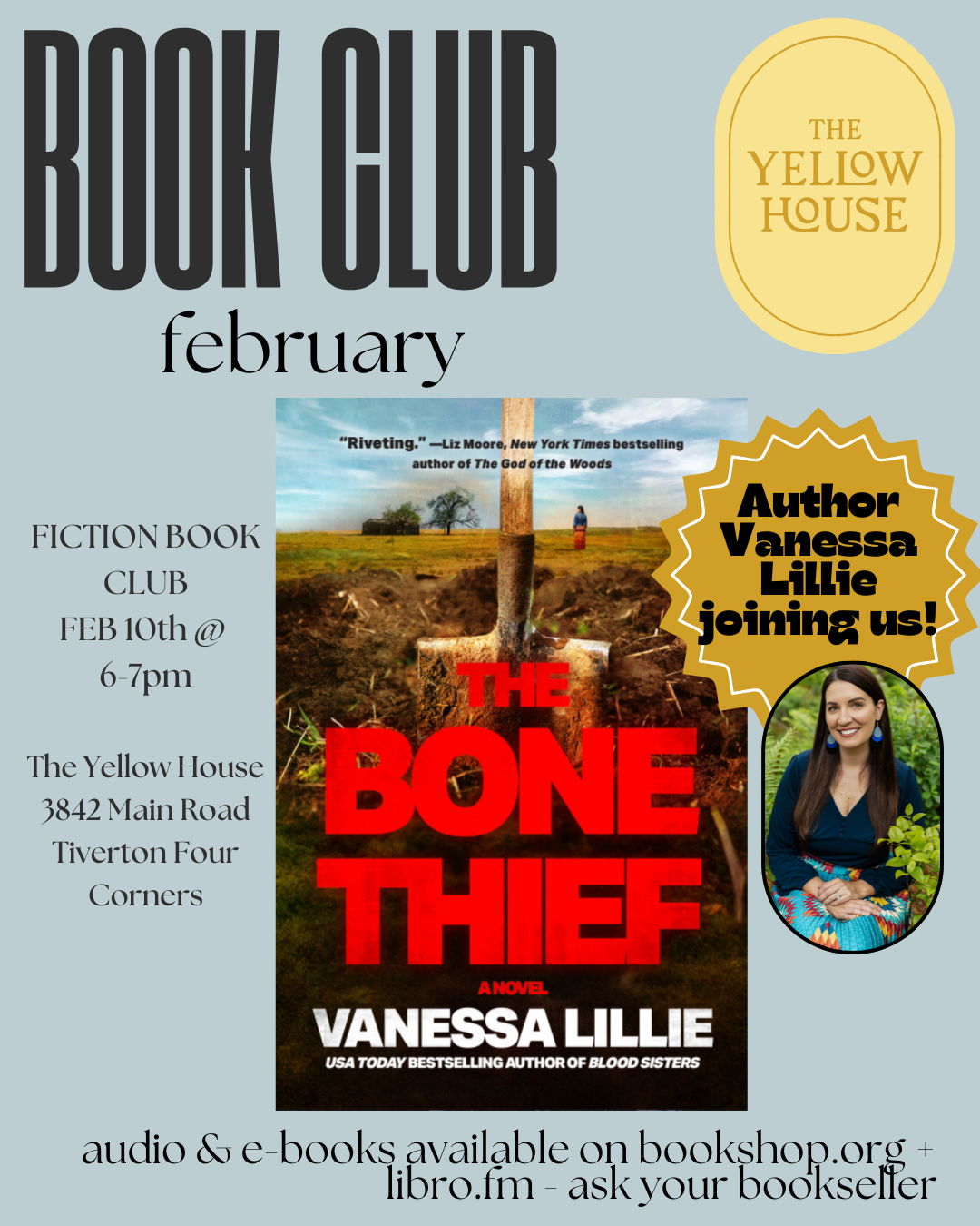 Fiction Book Club: February - The Bone Thief w/Author Vanessa Lillie