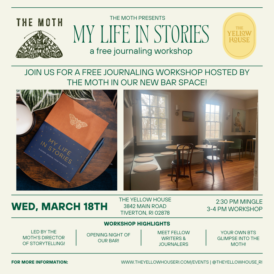 The Moth at The Yellow House! "My Life in Stories: A Guided Journaling Workshop from The Moth"