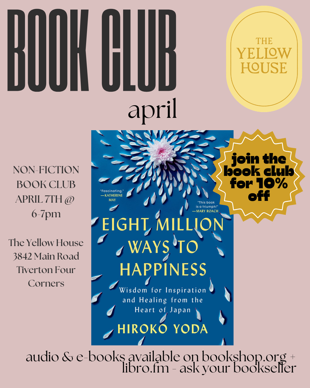 Non-Fiction Book Club: *APRIL* - Eight Million Ways to Happiness