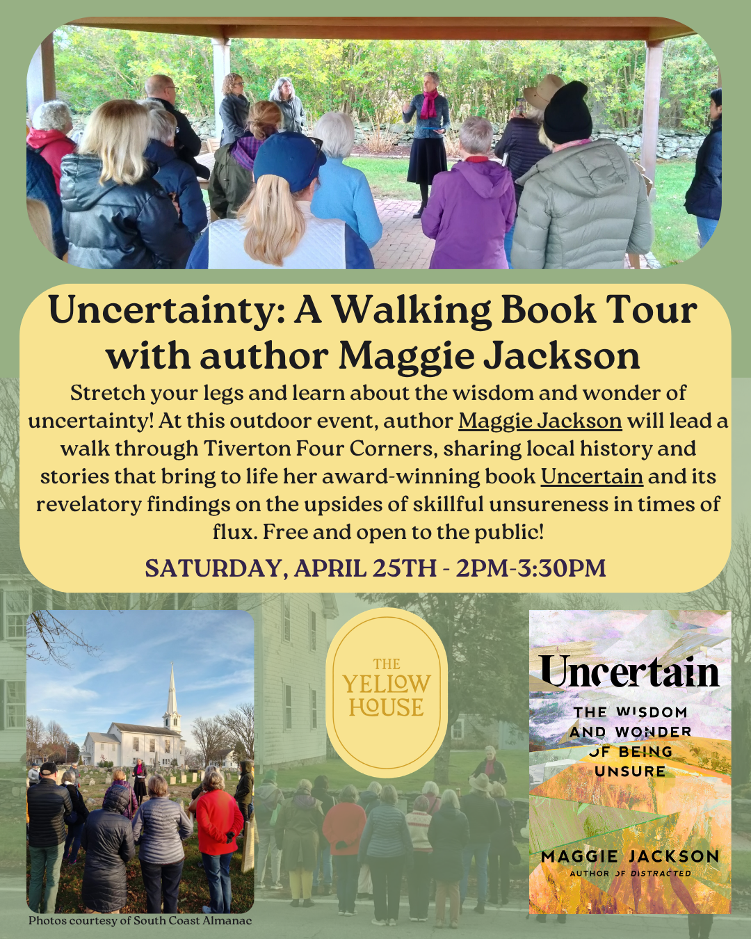 Uncertainty Walking Book Tour w/author Maggie Jackson! Free!
