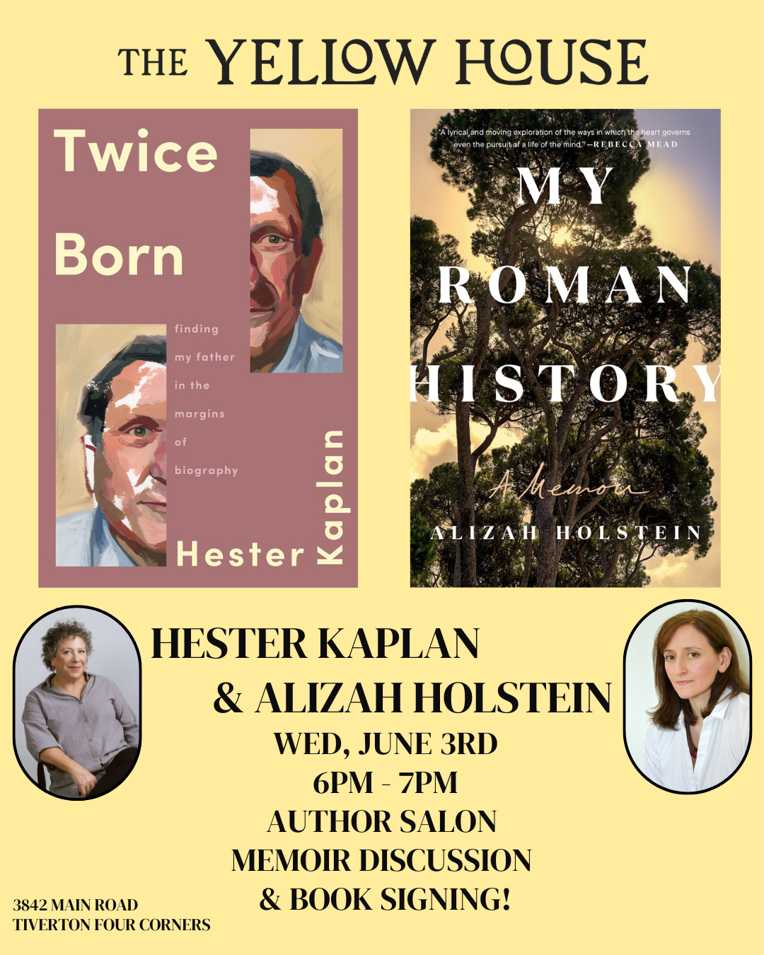 Event: Salon with Memoir Authors Hester Kaplan &amp; Alizah Holstein