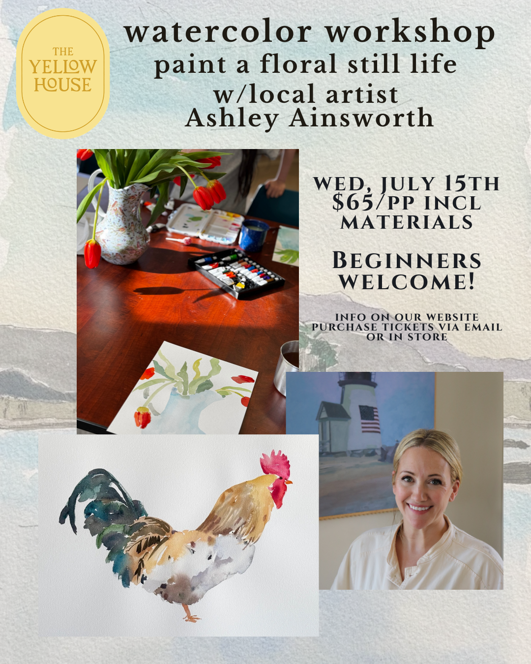 Watercolor Workshop w/local artist Ashley Ainsworth