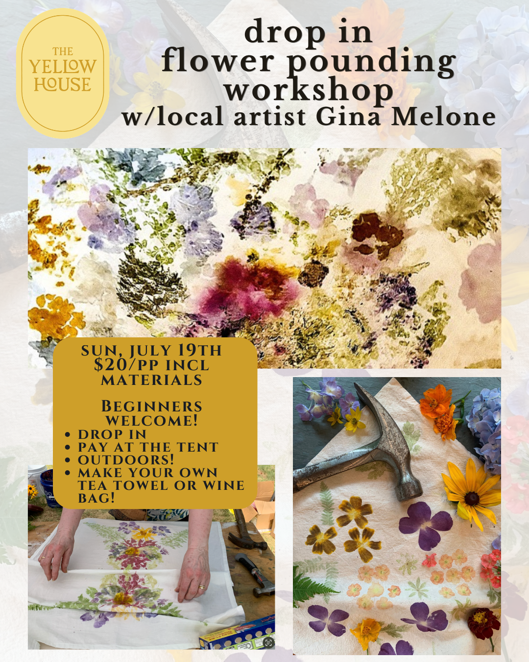 Drop In: Outdoor Flower Pounding Craft w/Gina Melone