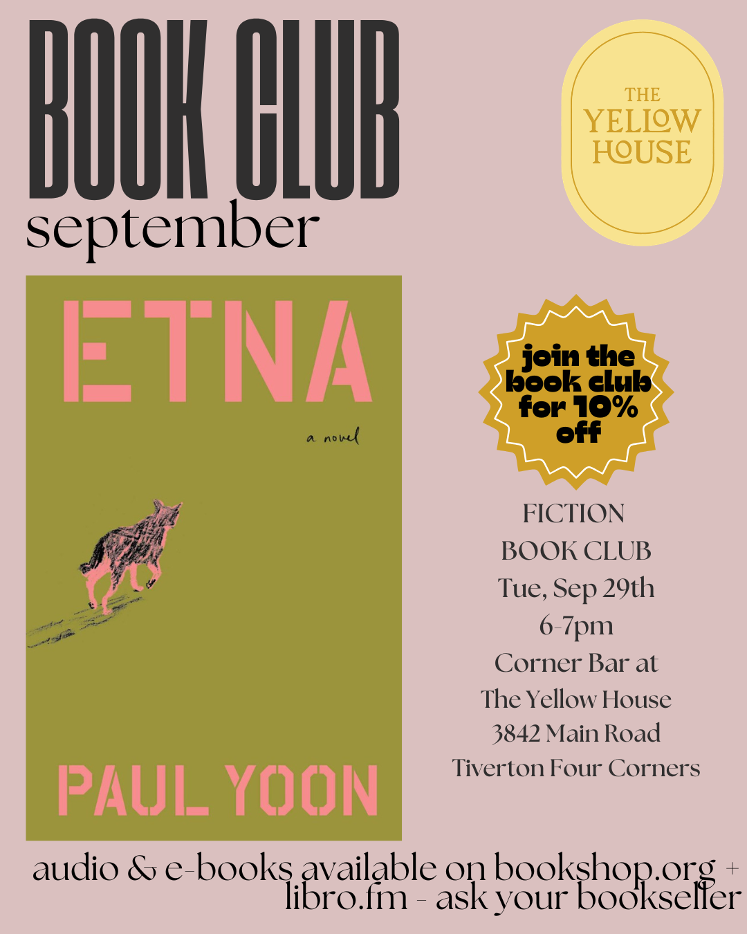 Fiction Book Club: September - Etna