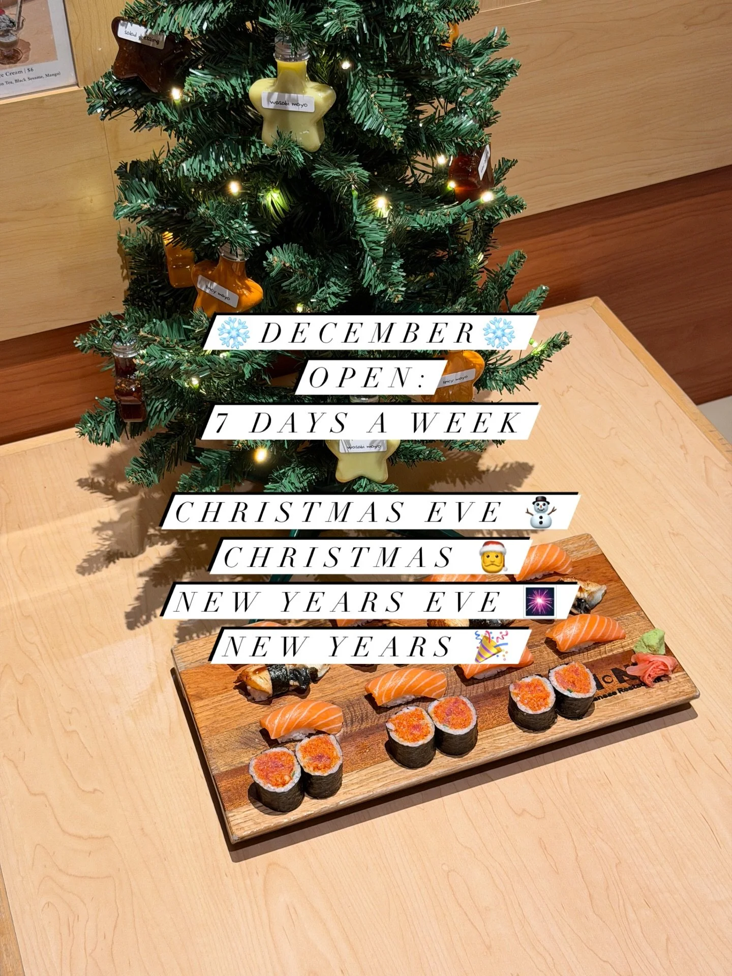 a very happy holidays from our whole mi ne family! ❤️

thank you for celebrating another amazing year with us! 😊

whether your craving sushi for a cozy night in or celebrating with loved ones, we&rsquo;re here for you all season long. Come share a f