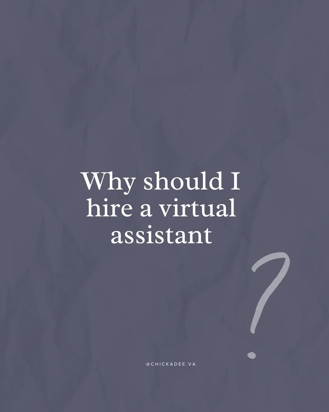 ✨ Why hire a Virtual Assistant? ✨

Running a business or nonprofit means wearing many hats&mdash;but you don&rsquo;t have to do it all alone. 

A Virtual Assistant can help you:
 ✅ Save time by handling daily admin, emails, and scheduling
 ✅ Boost yo